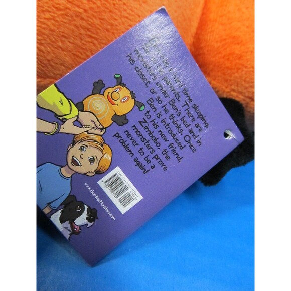 Goodbye Monsters Zimbobo Plush Toy Curto 8” Orange Black Stuffed Animal w/Tag - Picture 3 of 7